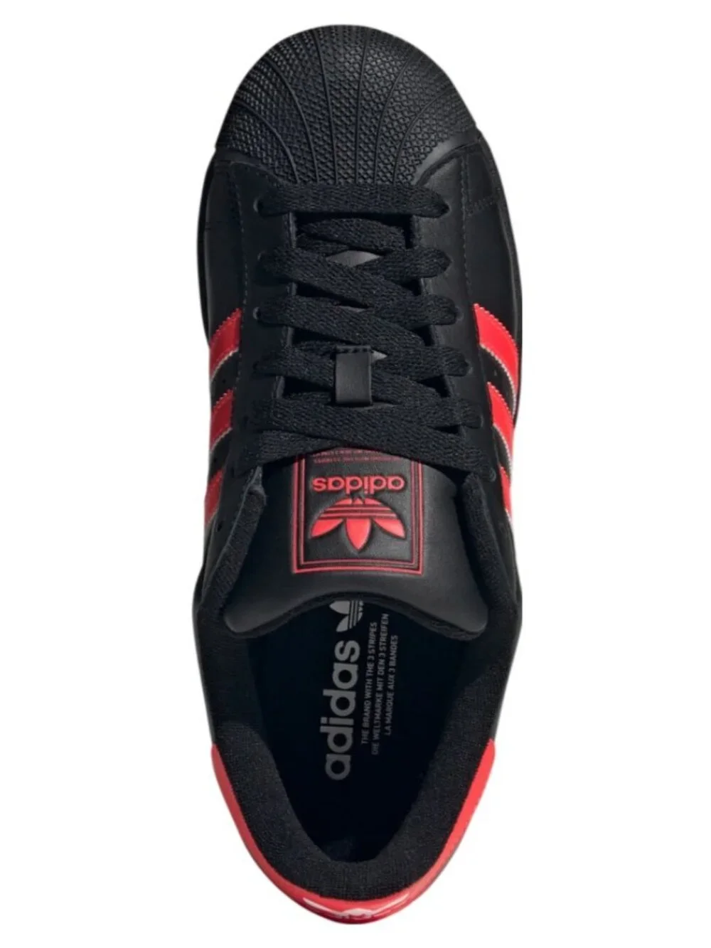 adidas Originals Superstar II Unisex Casual Shoes Black Lucid Red JQ3176 NEW